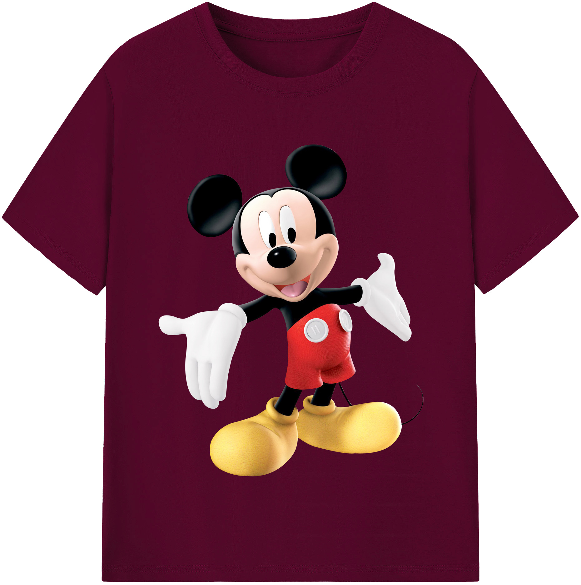 （画像用） ミッキーマウス Mickey Mouse レディースカジュアルプリントTシャツ（綿100％）